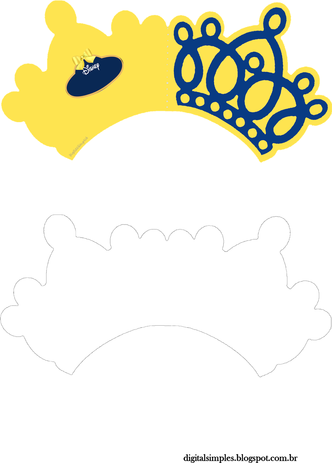 Convites Digitais Simples - Convite De Coroa Molde (1131x1600), Png Download