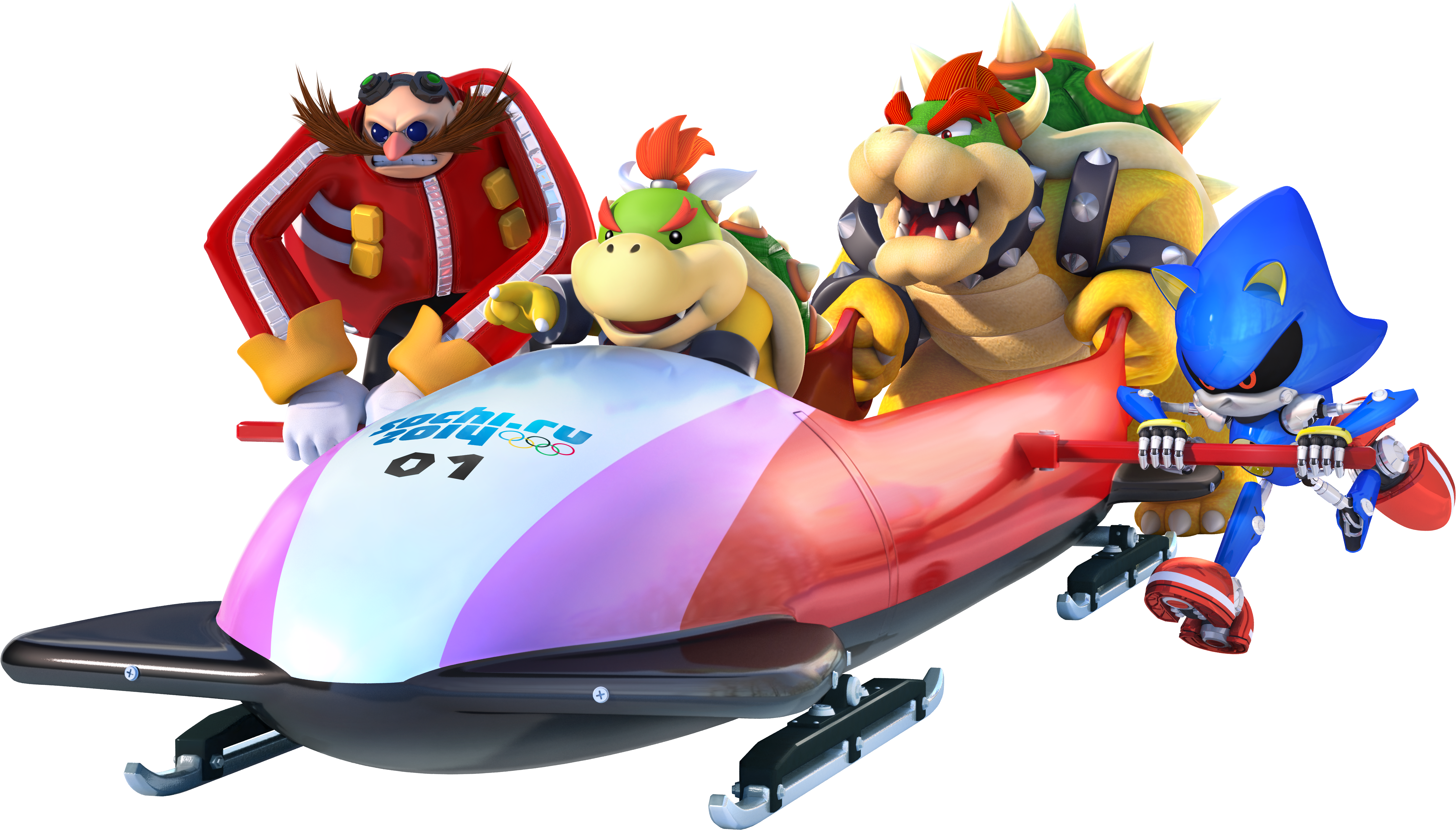 New Mario & Sonic At The Sochi 2014 Olympic Winter - Mario And Sonic Bobsleigh (5508x3600), Png Download