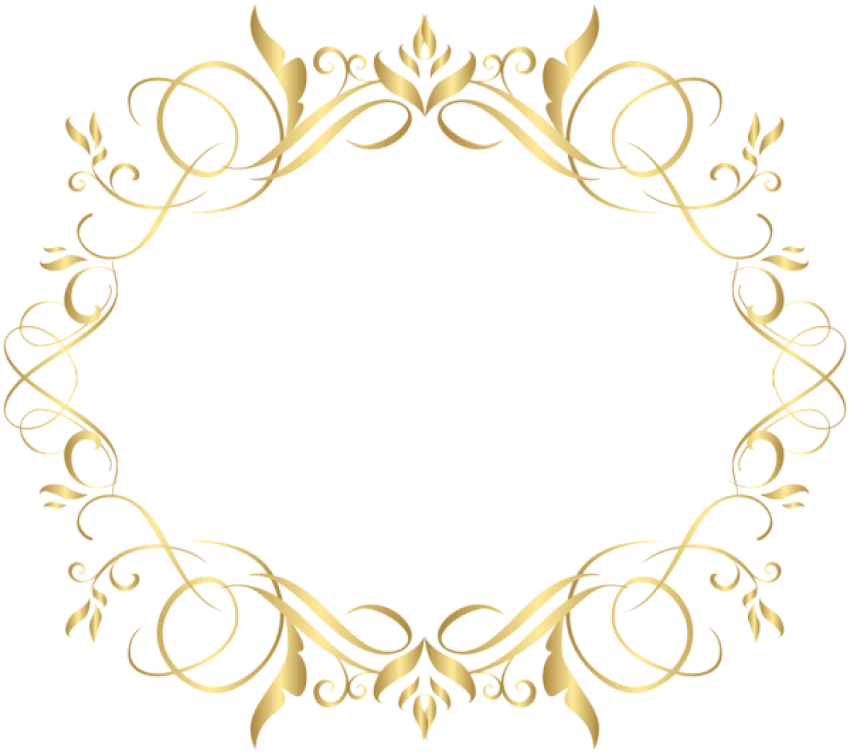Free Png Gold Deco Frame Png Images Transparent - Portable Network Graphics (850x754), Png Download