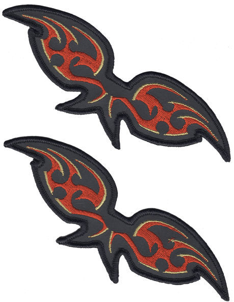 Orange And Gold Wings Pair 6″ Embroidered Reflective - Eagle (600x600), Png Download