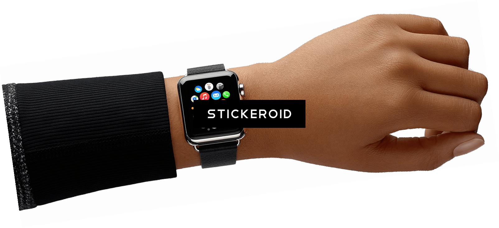 Apple Watch Hand - Muzzano Original Sili Wristband For 42 Mm Apple Watch (1604x733), Png Download