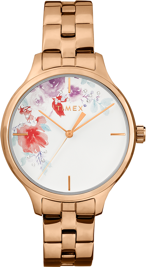 Crystal Bloom With Swarovski&reg - Timex Women's Classic Watch Gold (750x900), Png Download