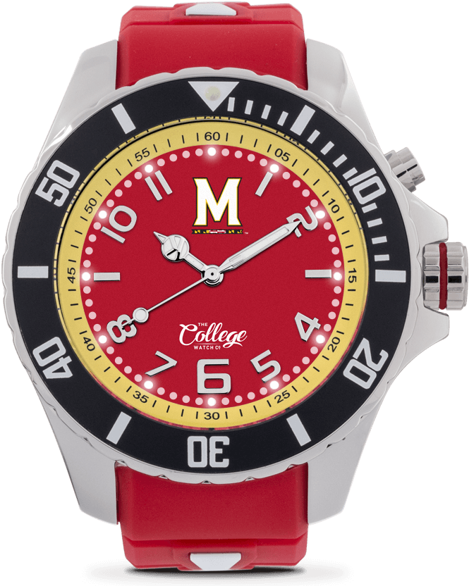 Maryland Terrapins College Watch Hands, Stainless Steel, - Rolex Submariner (800x850), Png Download