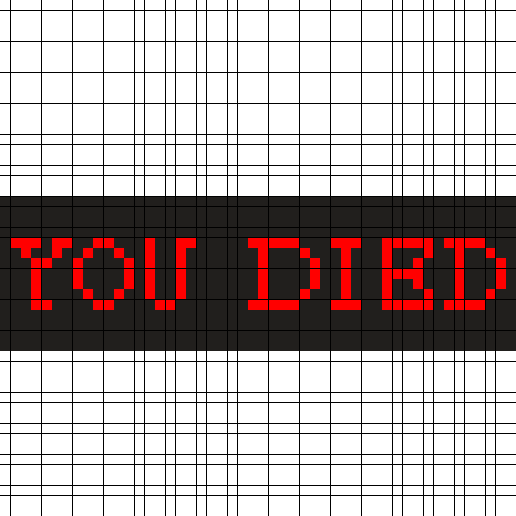 Vote To Approve Patterns - Dark Souls You Died Perler (1050x1050), Png Download