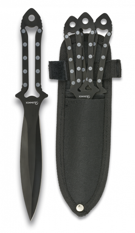 Set 3 Throwers Albainox - Knife (437x750), Png Download