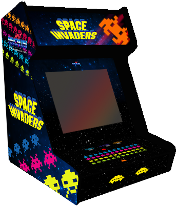 Space Invaders Bartop - Video Game Arcade Cabinet (518x780), Png Download