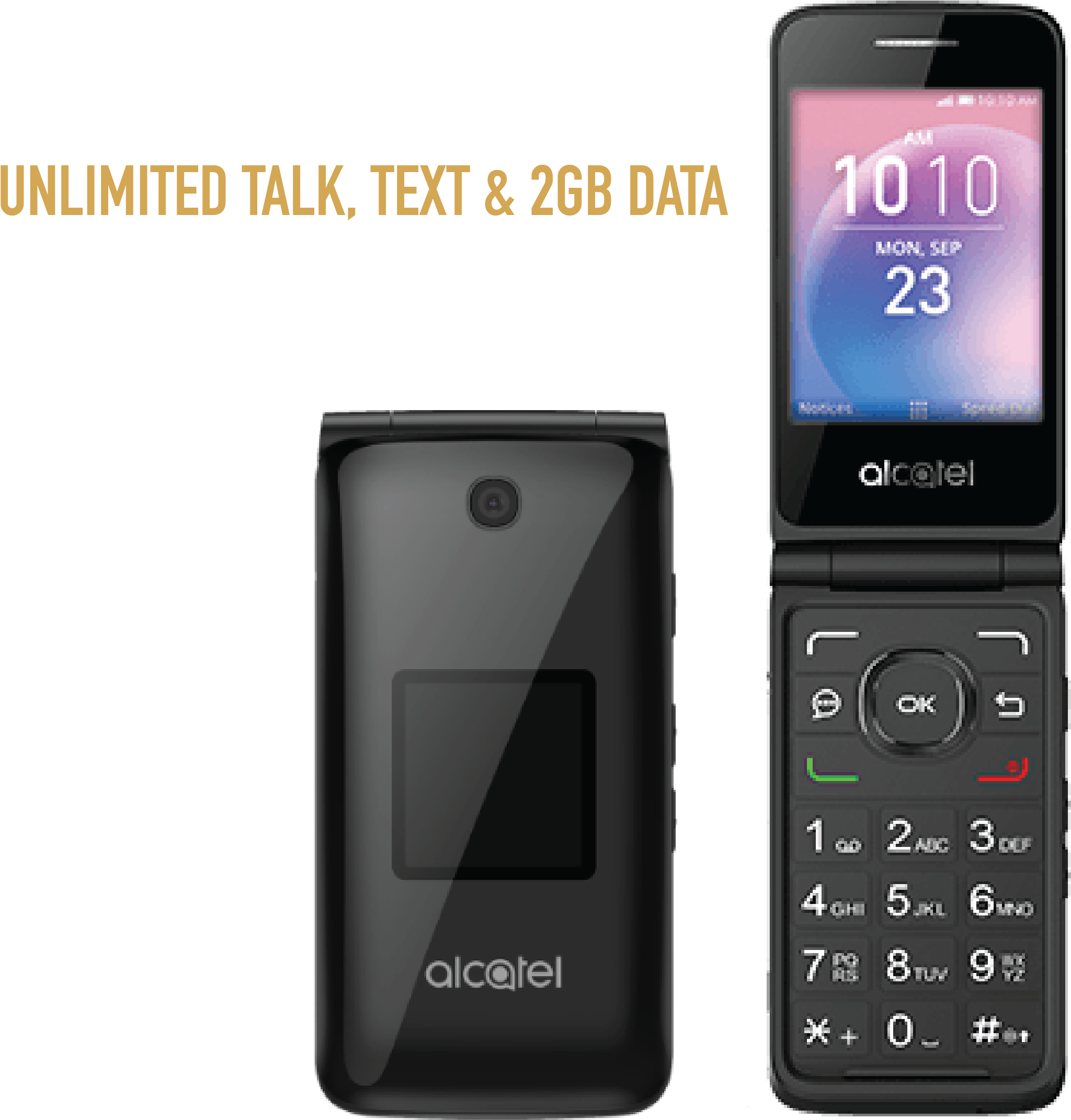 Boost Mobile Alcatel Goflip, Grey (2500x2500), Png Download