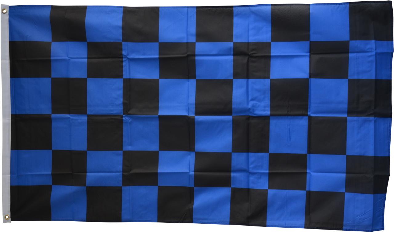 Checkered Blue-black Flag (1500x993), Png Download