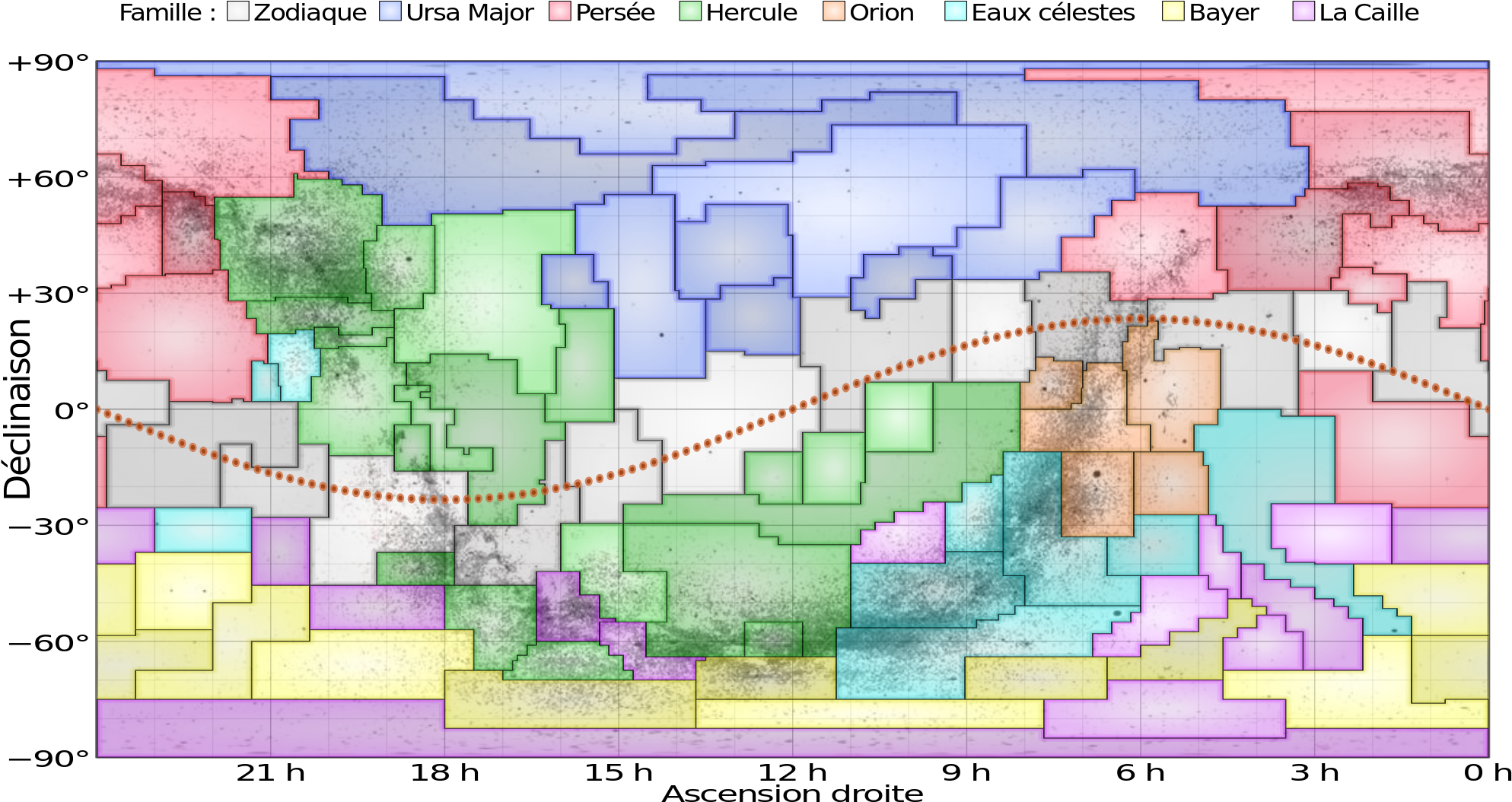 Open - Constellations Ecliptic Equirectangular (2000x1063), Png Download