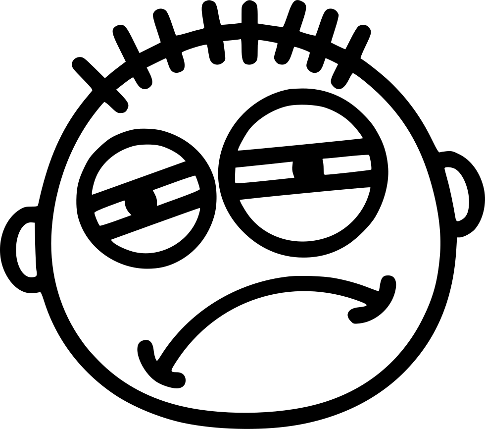 Png File - Sleepy Icon Emoji Black And White (980x866), Png Download