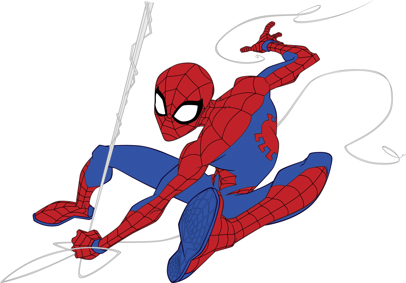 Spderman011 - Marvels Spiderman Cartoon Suit (1700x1100), Png Download