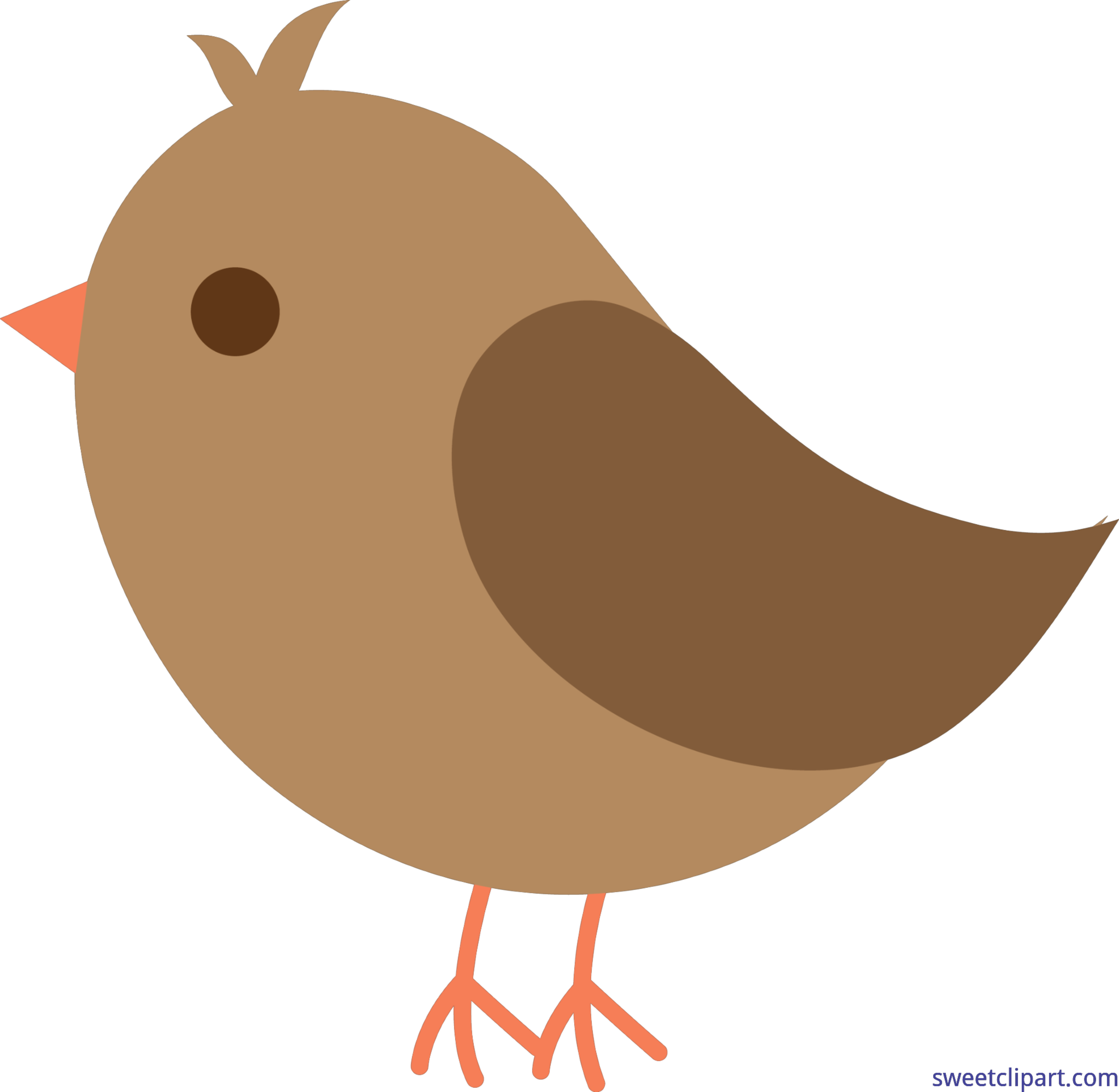 Png Clipart Bird Brown Cute Clip Art - Blue Bird Baby Shower (4621x4511), Png Download