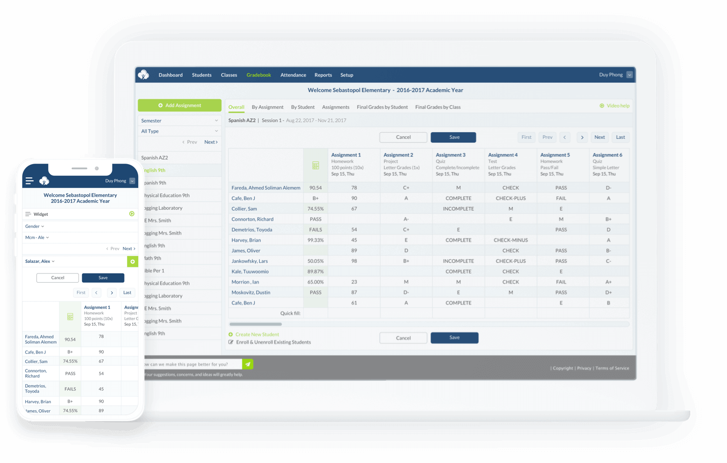 Thinkwave Free Gradebook With Grades Online For Students - Free Online Gradebook (1436x914), Png Download