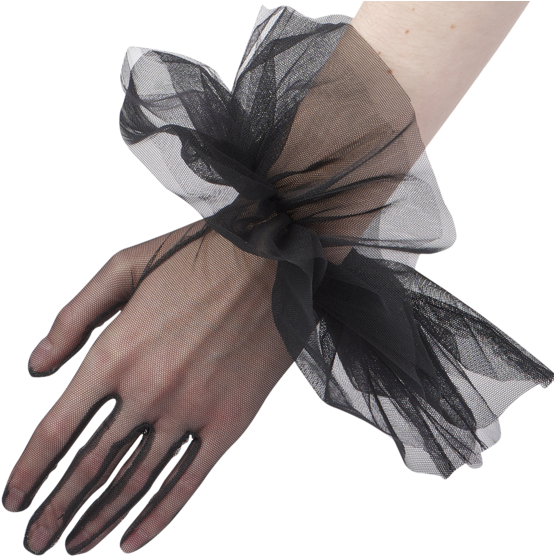 Evening Lace - Sheer Womens Gloves Black (600x600), Png Download