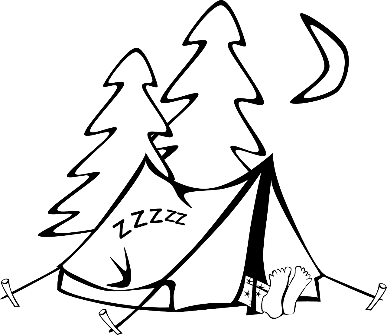 How To Set Use Sleeping In A Tent Icon Png (900x651), Png Download