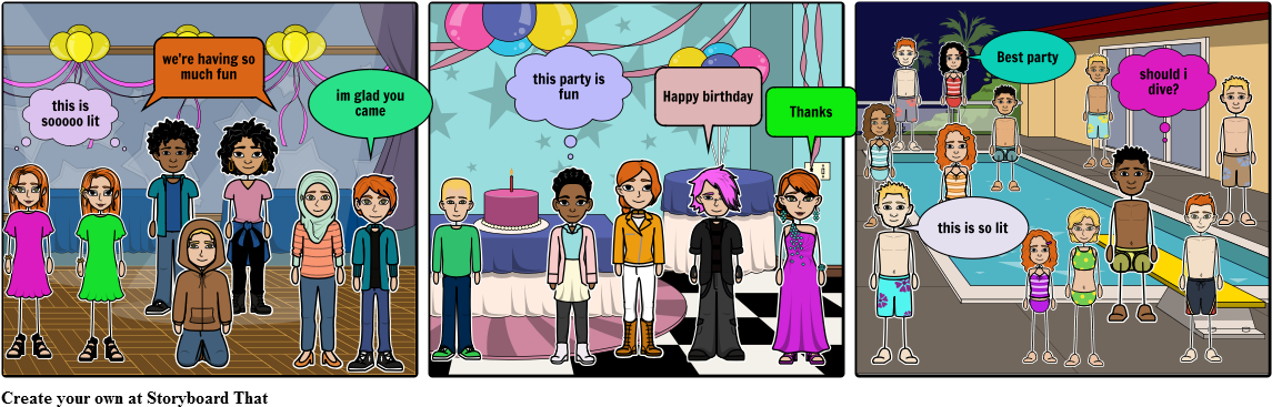Party Time - Cartoon (1164x385), Png Download