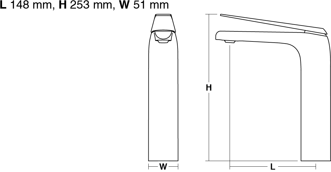 Avid Tall Single-lever Monobloc Basin Mixer (1123x590), Png Download