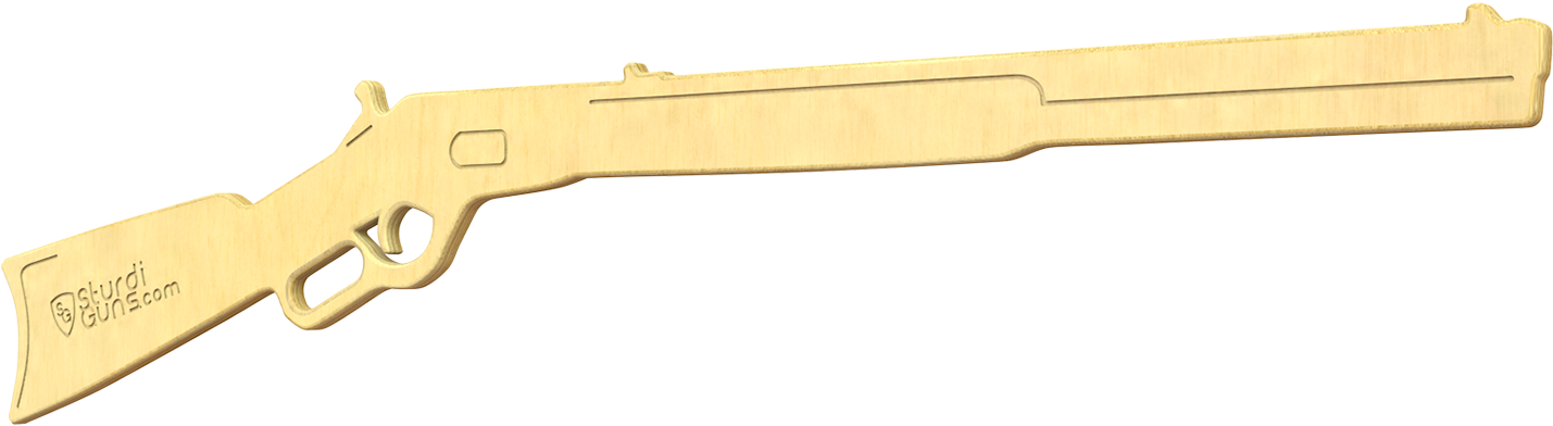 Lever Action - Sturdiguns Kids Lever Action Wooden Toy Gun (1500x1100), Png Download