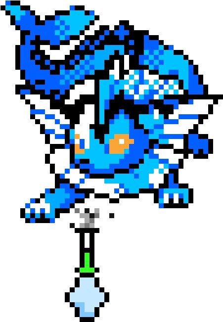High Vaporeon - Vaporeon Pixel (570x680), Png Download