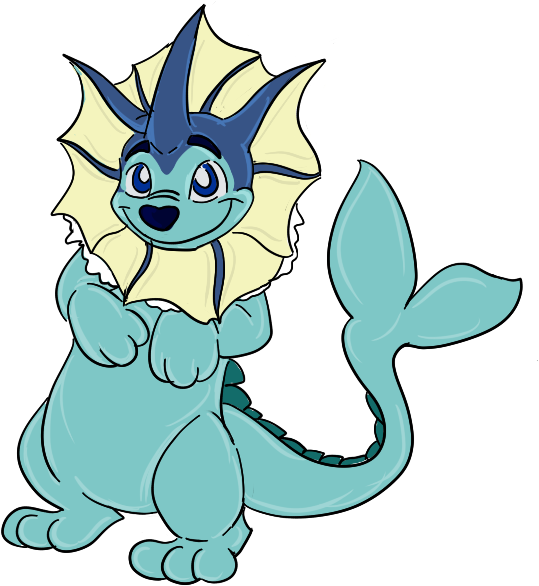 Vaporeon - Cartoon (600x700), Png Download