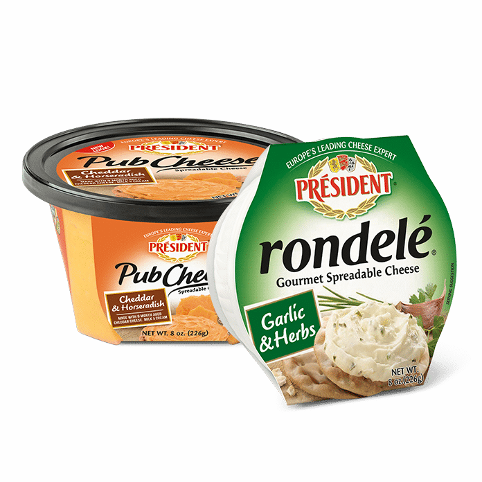 President Rondele Cheese Spread, Garlic & Herbs (696x696), Png Download