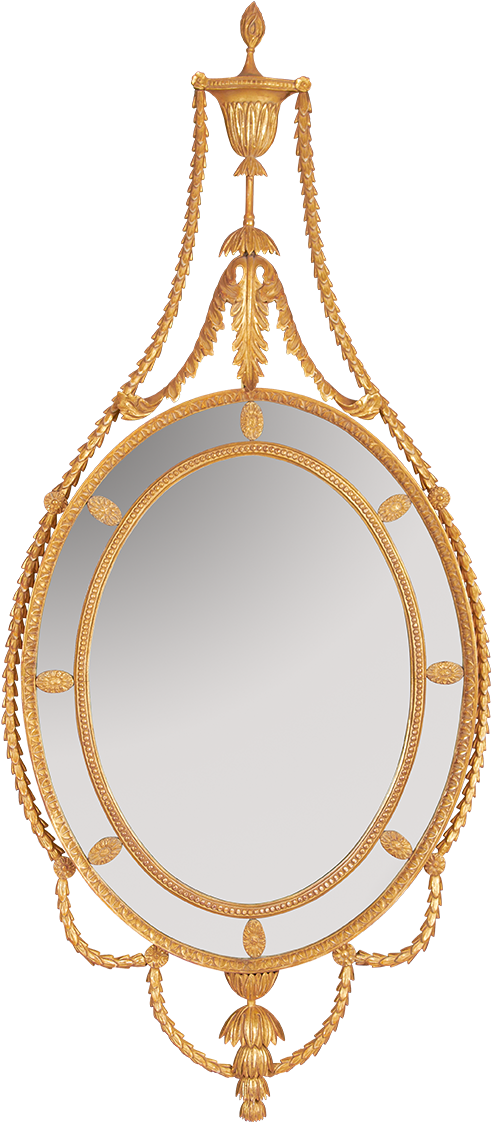 George Iii Adam Style Mirror With An Oval Border Glass - Adam Style (538x1170), Png Download