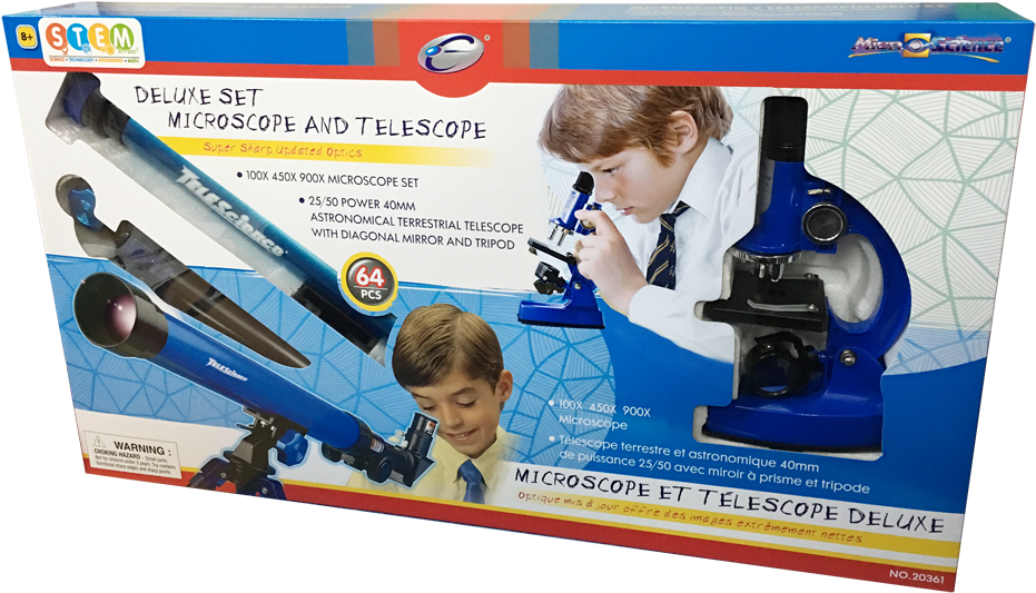 Deluxe Set Microscope & Telescope - Mac Toys Mikroskop Microscope (983x596), Png Download