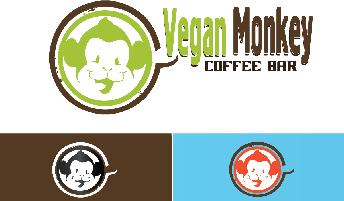 Logo Design By Dezign By Elite For Vegan Monkey Coffee - By Dezign (1200x1000), Png Download