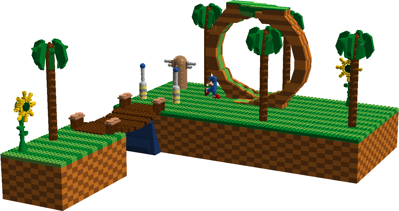 Sonic The Hedgehog - Lego Green Hill Zone (1440x859), Png Download