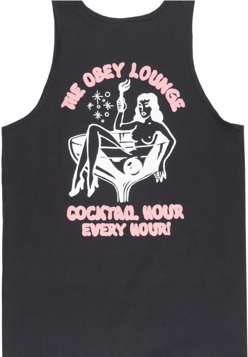 Obey Worldwide Happy Hour Tank Top Shirt Mens Skateboard (540x720), Png Download