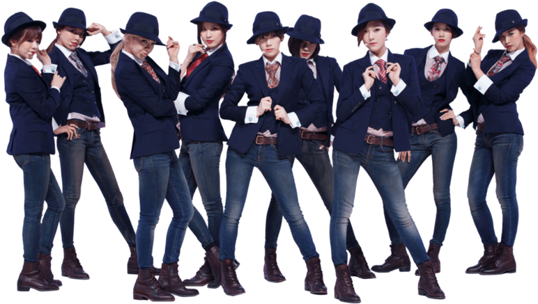 Girls Generation Dressed As Boys (800x519), Png Download