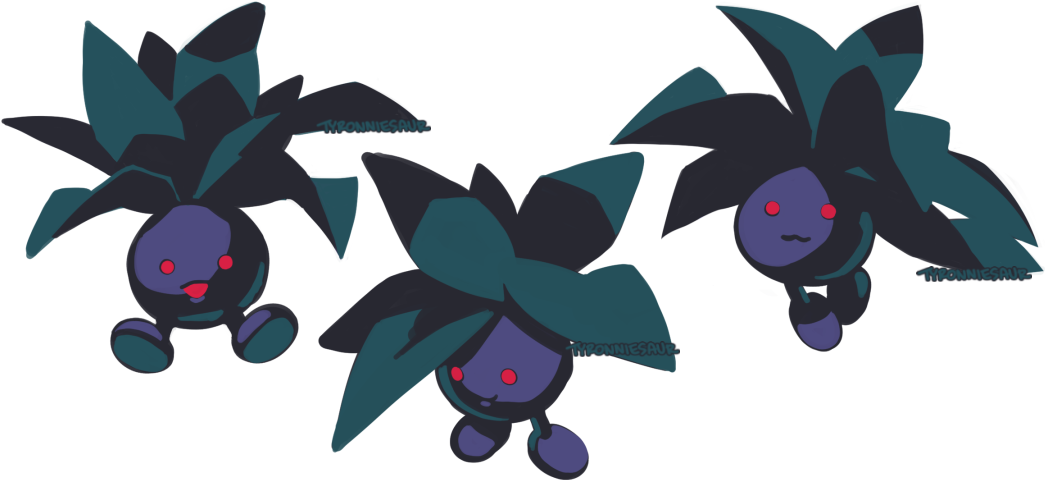 Some Creepy/cute Oddish I Doodled Up A While Back - Cartoon (1059x501), Png Download