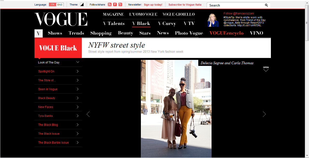 The Fly Girl Guide On Vogue Italia - Ceramic Necklace, Black And White Ceramic Pendant, (1280x800), Png Download