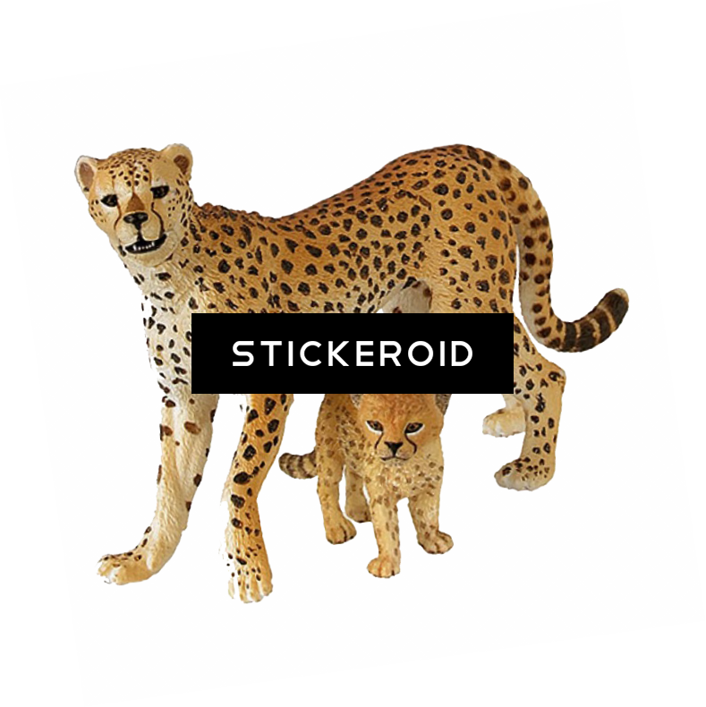 شيخة Png تحميل مجاني الفهد - Papo 50044 Cheetah With Cub (789x790), Png Download