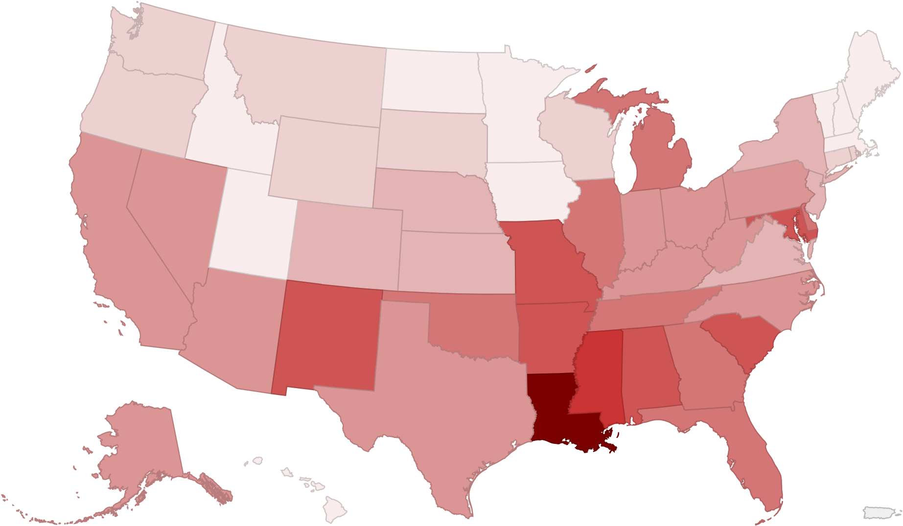 Open - Homicide Rate By State (2000x1174), Png Download