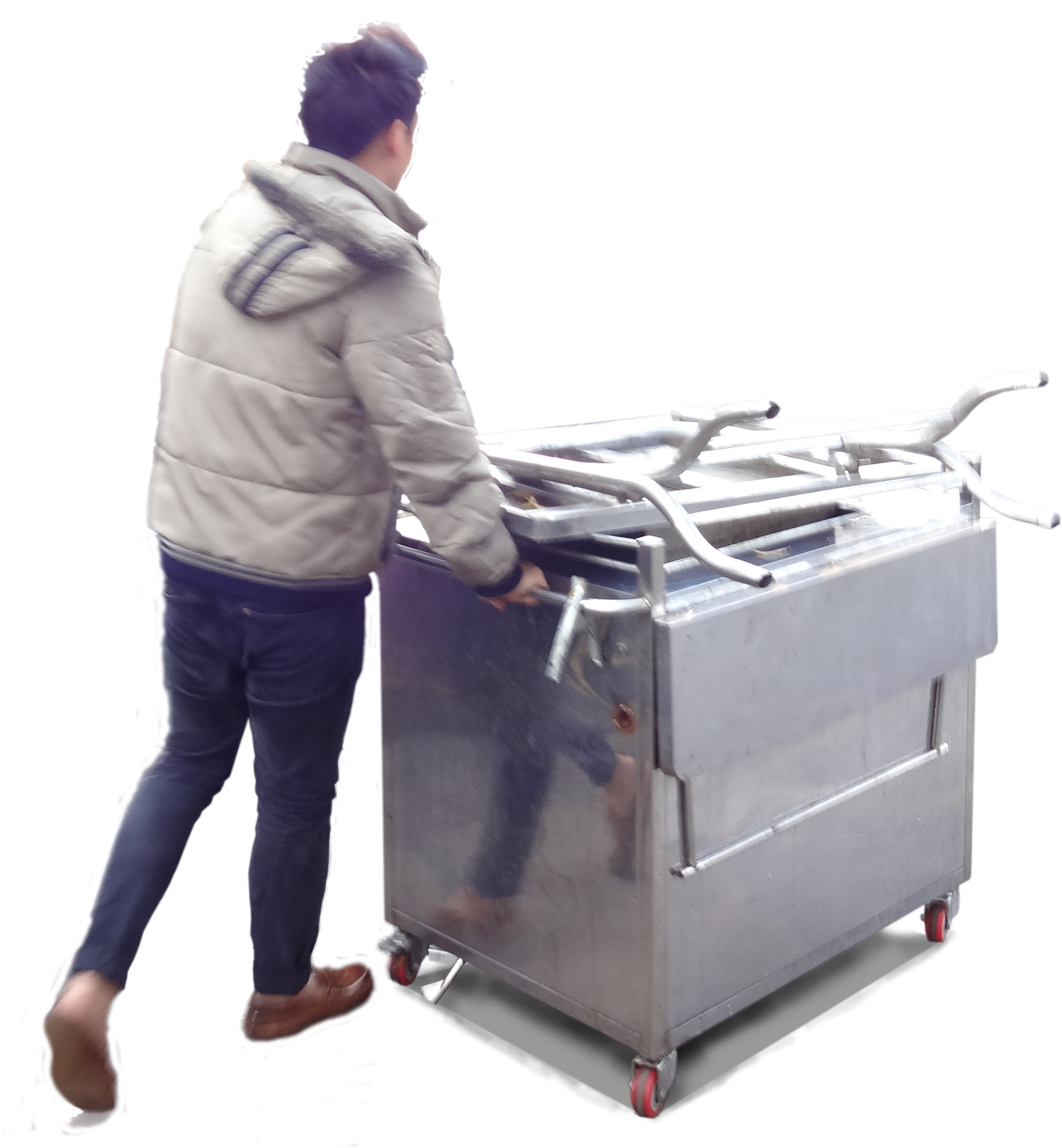 Manlooking1 Mantrolley Manpushingoven Womanstanding - Architecture (2471x2392), Png Download