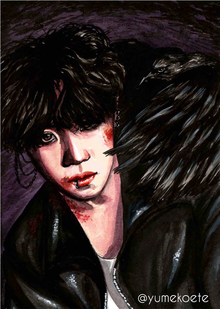 Crows - Hoseok - Visual Arts (1000x1000), Png Download