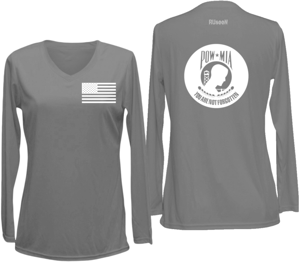 Women's Reflective Long Sleeve Shirt - Pow Mia Ornament (round) (1024x896), Png Download