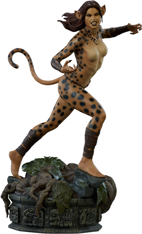 19" Dc Comics Premium Format™ Figure Cheetah - Comics (480x774), Png Download