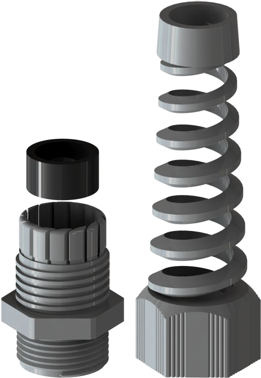 Spiral Cable Glands - Metric System (600x745), Png Download