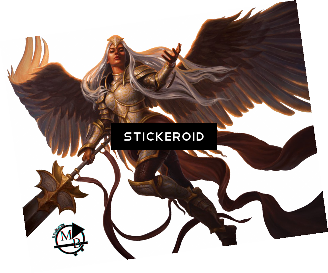 Angel Warrior - Magic The Gathering Angelic Field Marshal - Commander (1110x922), Png Download