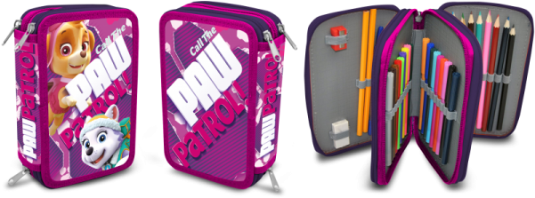 Paw Patrol Skye Trippelt Penal Med Innhold - Kids Euroswan Plumier 3 Zips Skye 442 Gr (600x600), Png Download