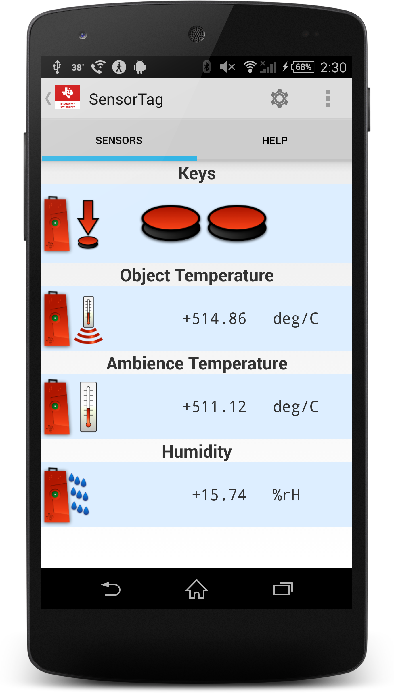 I Am Using The Stock Ti Sensortag App From The Play - Android (1370x2405), Png Download