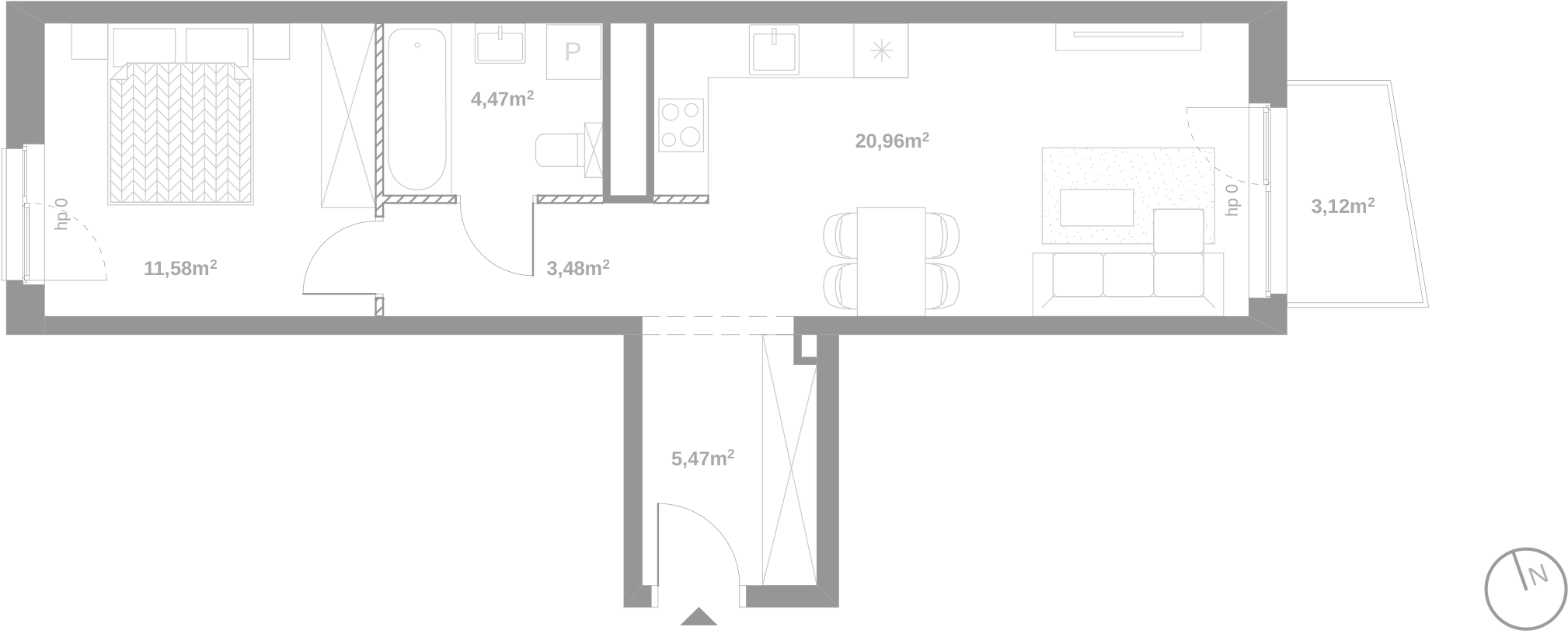 M14 - Pow - 45 - 96 M2, 2 Pokoje, 1 Piętro - Cena 0 - Floor Plan (2482x2176), Png Download