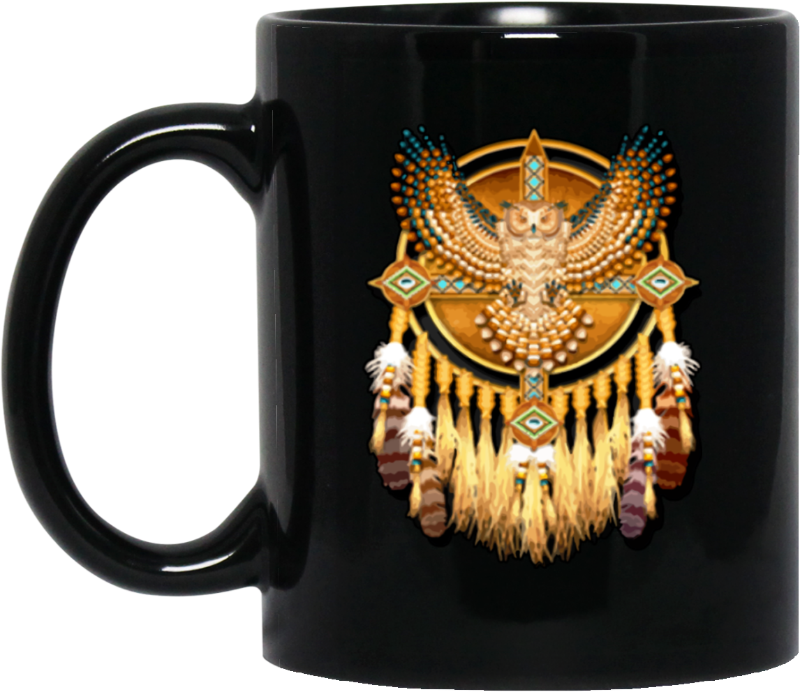 Owl Native American Symbols Native American Pride Mug - Best Gift Native Owl Hoodie/t-shirt/mug Black/navy/pink/white (1155x1155), Png Download