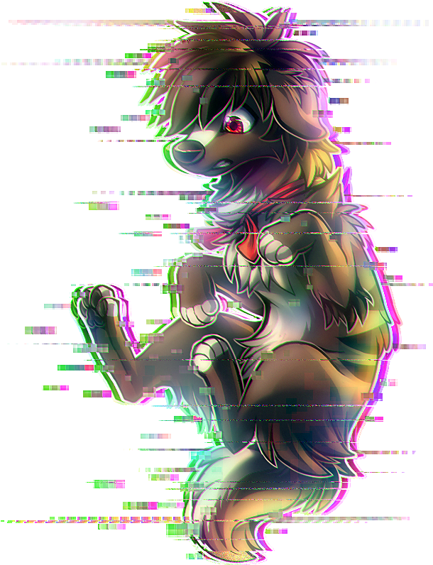 Pixle He Is A Gamer Who Loves Minecraft And Like To - Furry Glitch Art (609x816), Png Download