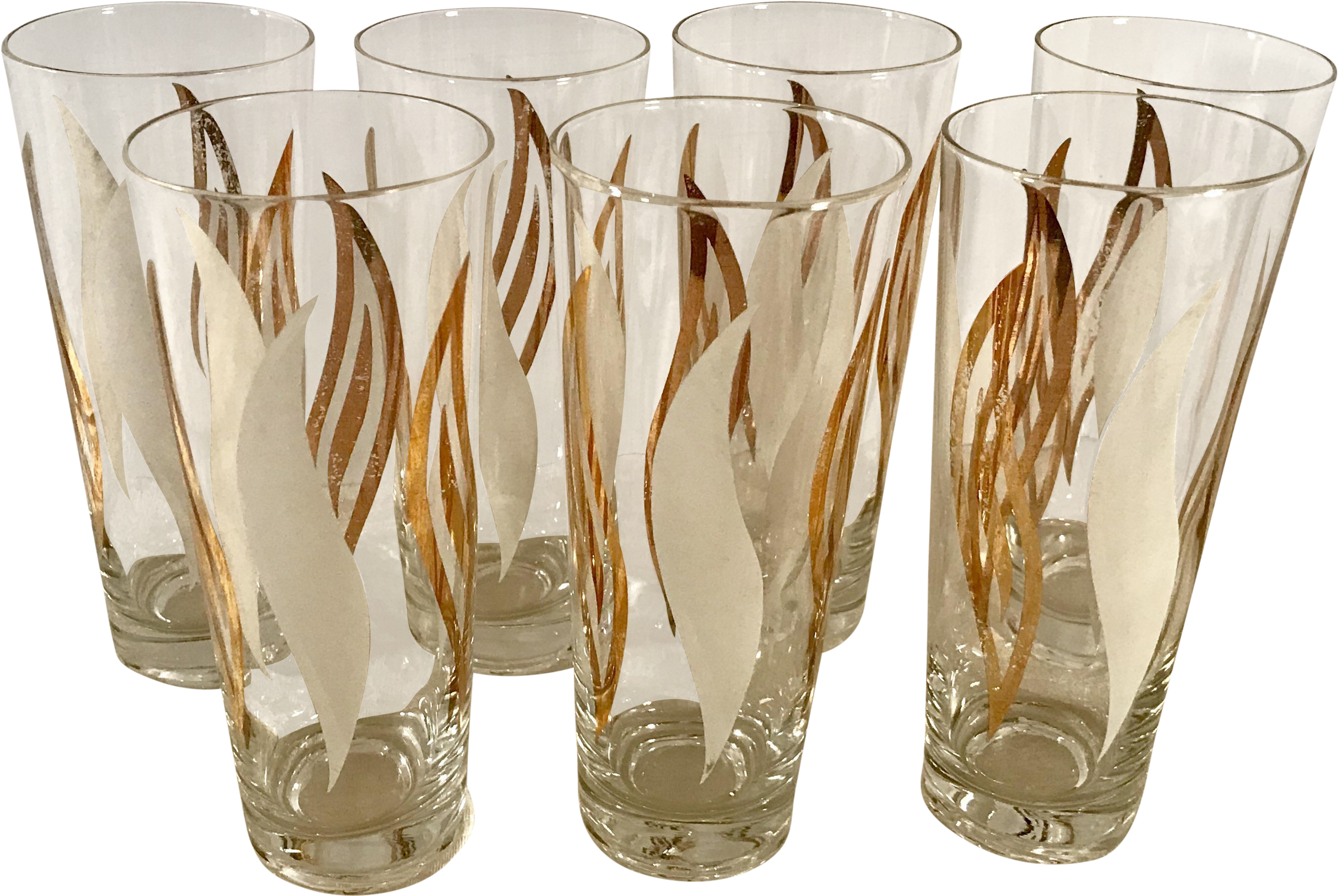 M#century Modern Gold & White Highball Glasses (2996x2006), Png Download