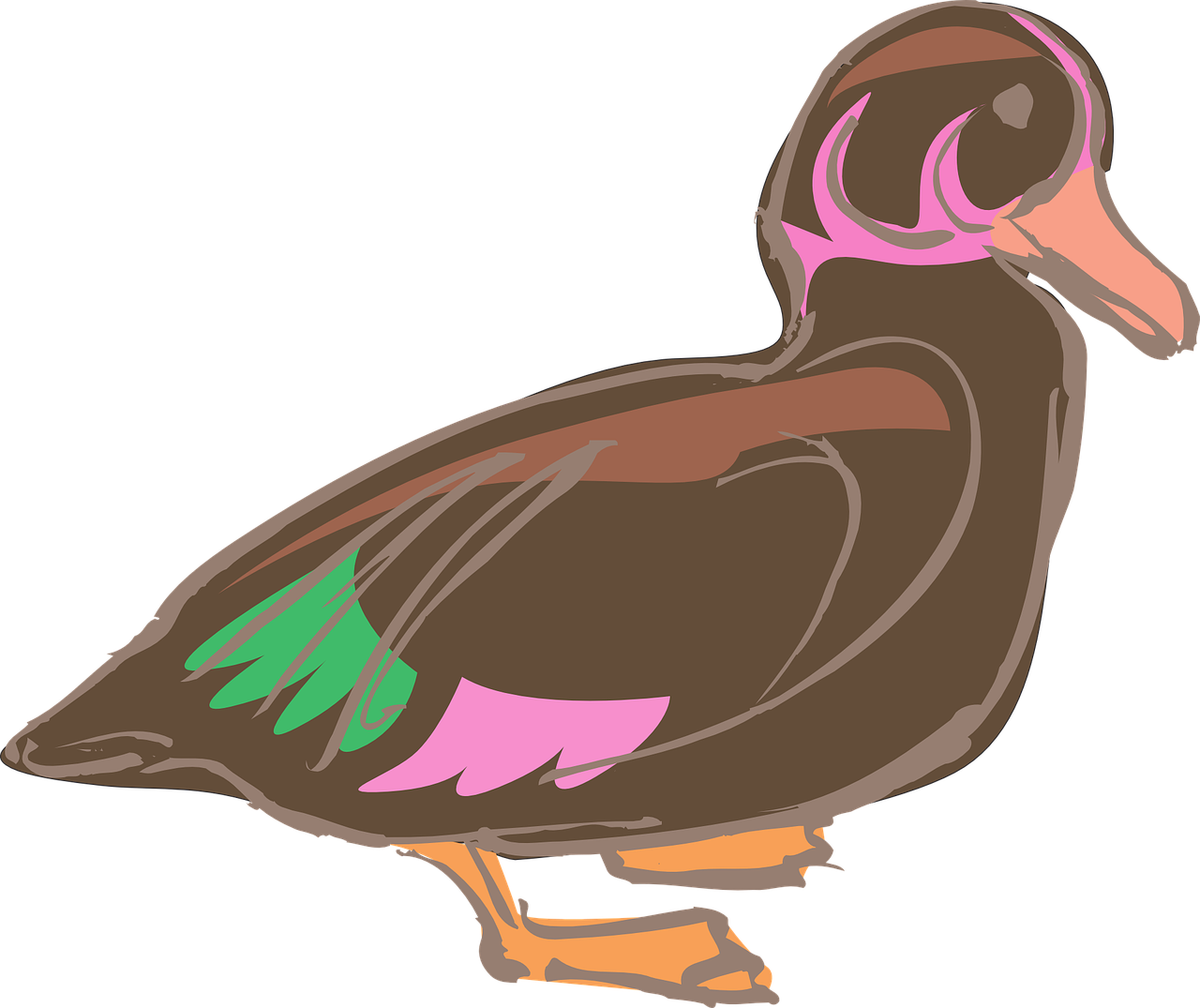 Duck Fowl Animal - Clip Art (1280x1075), Png Download
