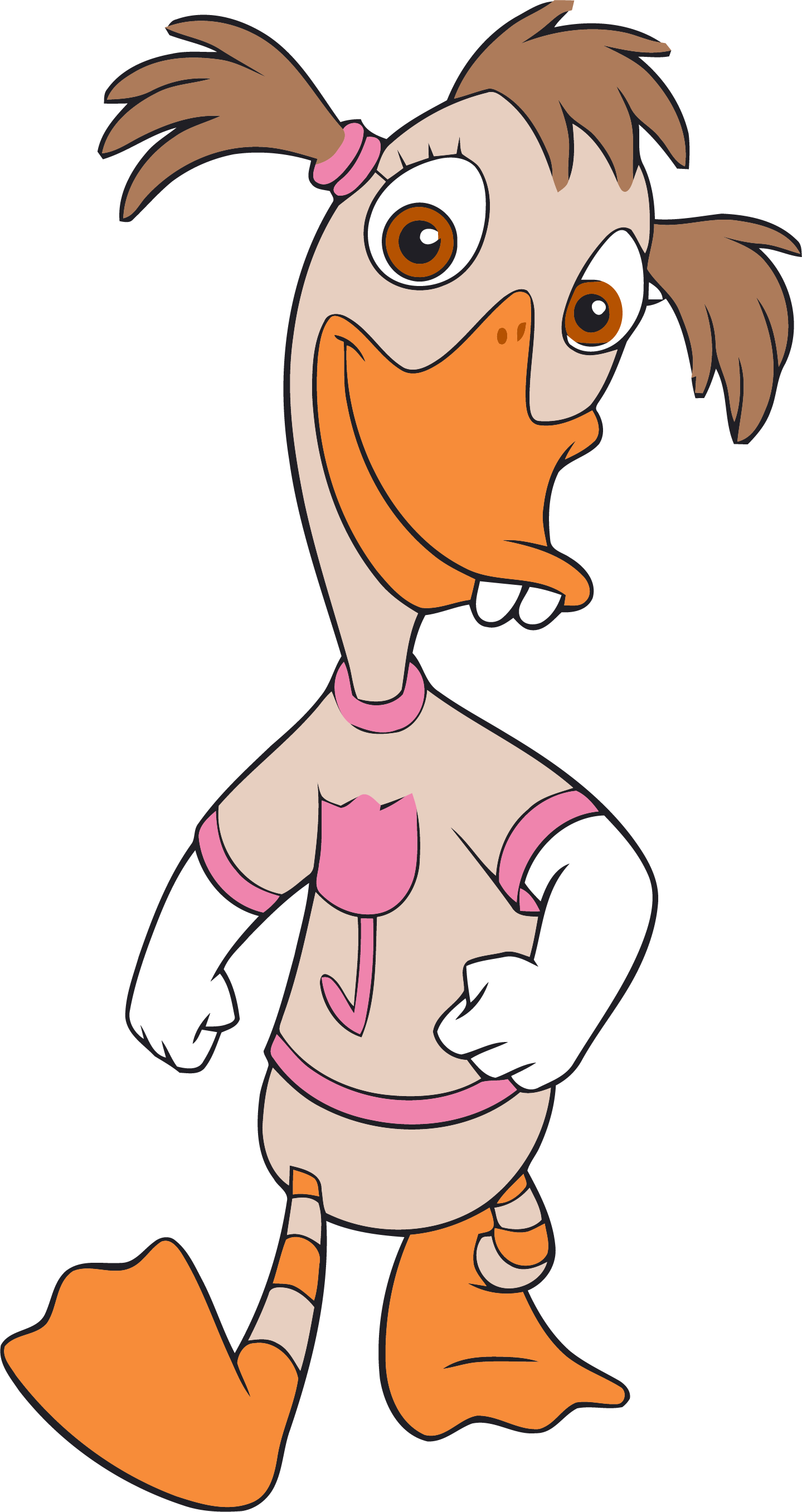 Abby Mallard Walking Clipart Png - Chicken Little Cartoon Characters (1439x2712), Png Download