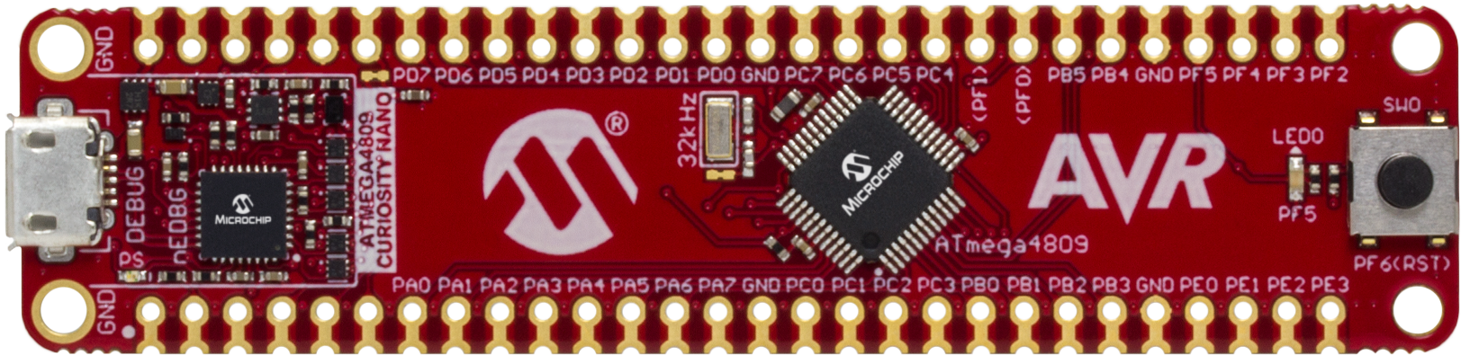 Dm320115 Front Transparent - Atmega4809 Curiosity Nano (2700x1800), Png Download